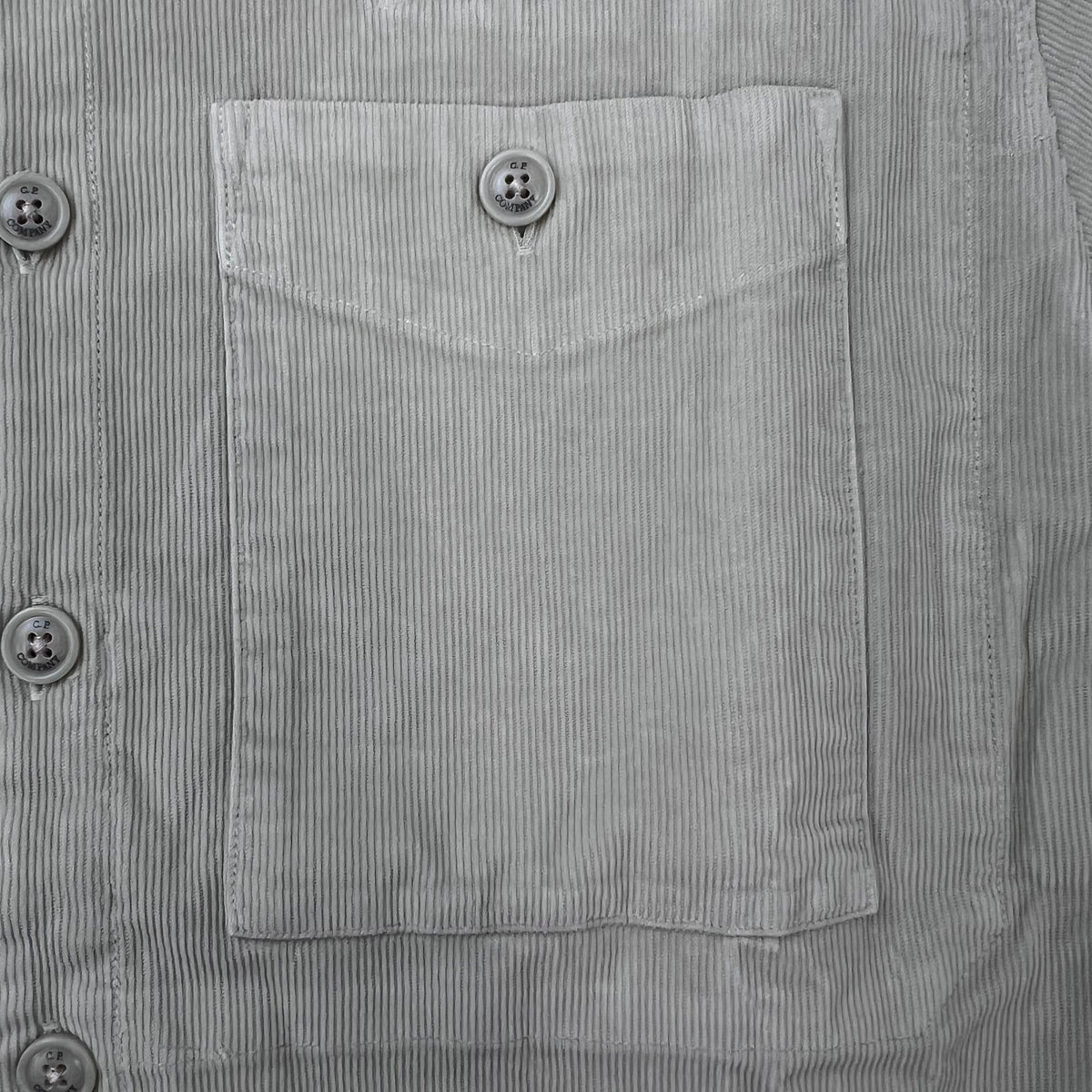 CP Company Corduroy Overshirt - Silver Birch