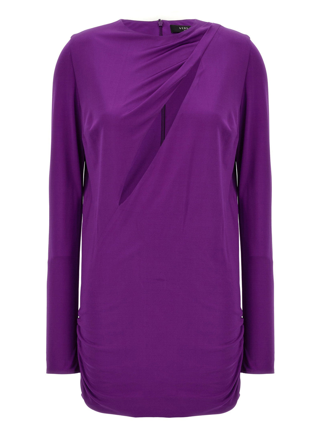 Versace Cut-Out Jersey Dress — Purple