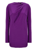 Versace Cut-Out Jersey Dress — Purple