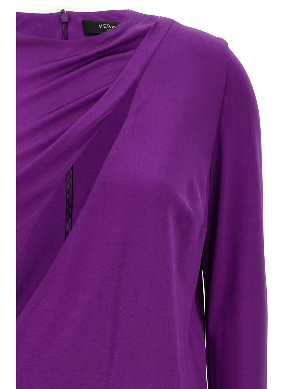 Versace Cut-Out Jersey Dress — Purple