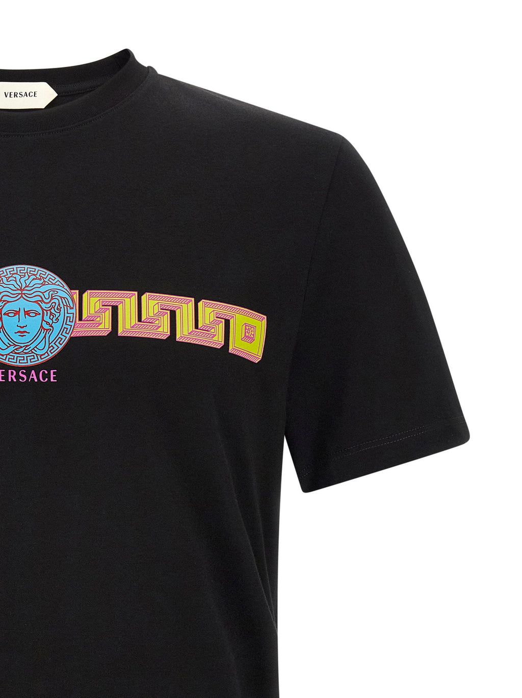 Versace Medusa-Print Cotton T-shirt — Black