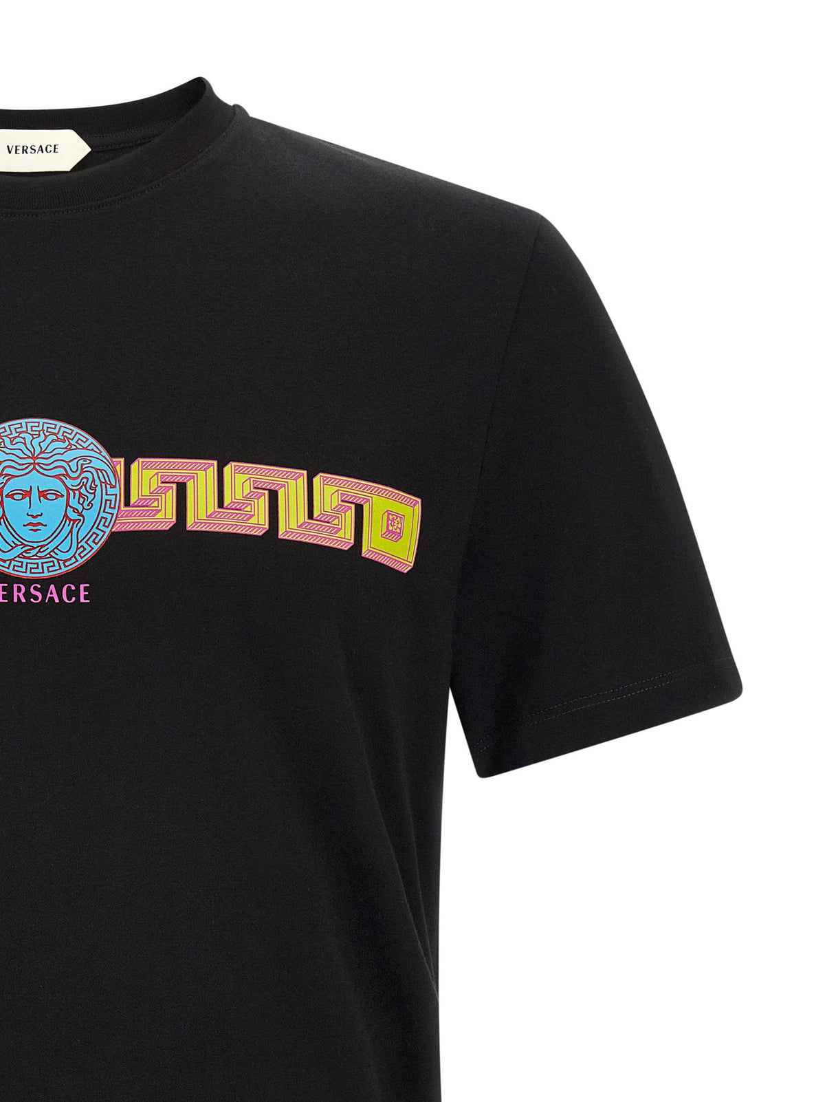 Versace Medusa-Print Cotton T-shirt — Black
