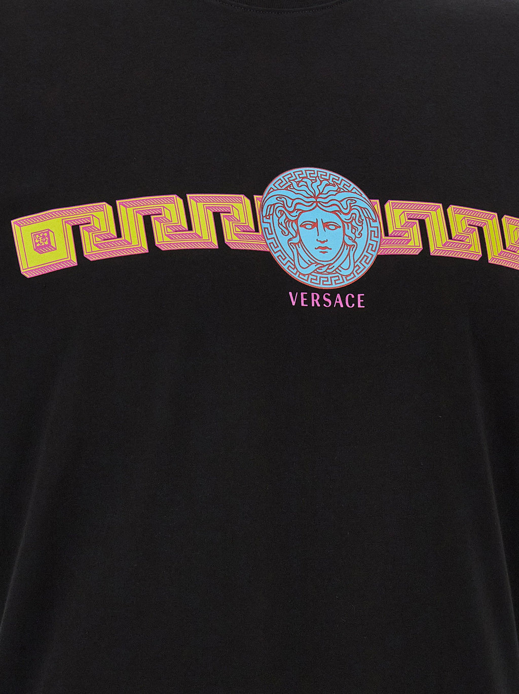 Versace Medusa-Print Cotton T-shirt — Black