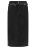 Pinko Corduroy Midi Skirt — Black