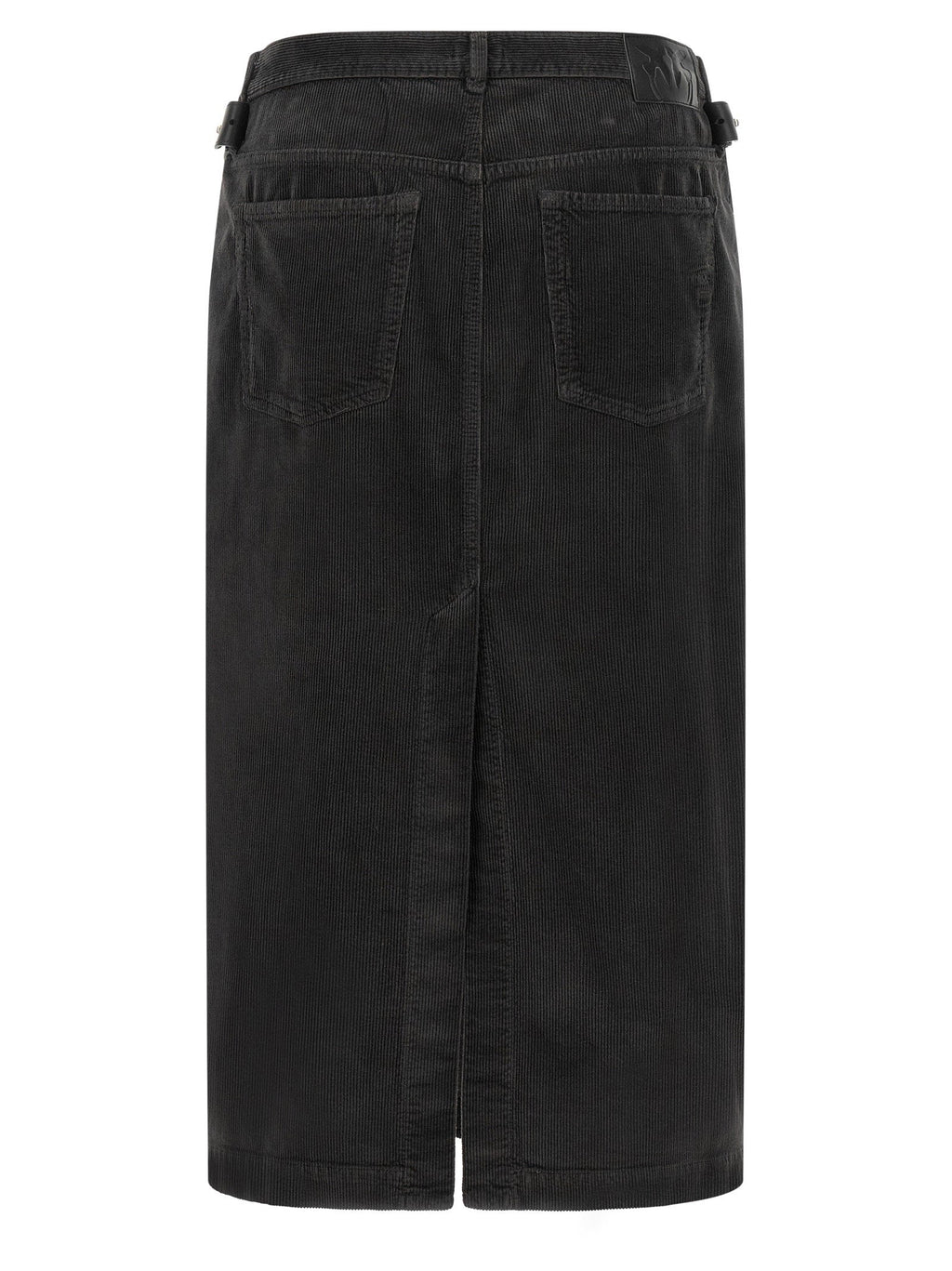 Pinko Corduroy Midi Skirt — Black
