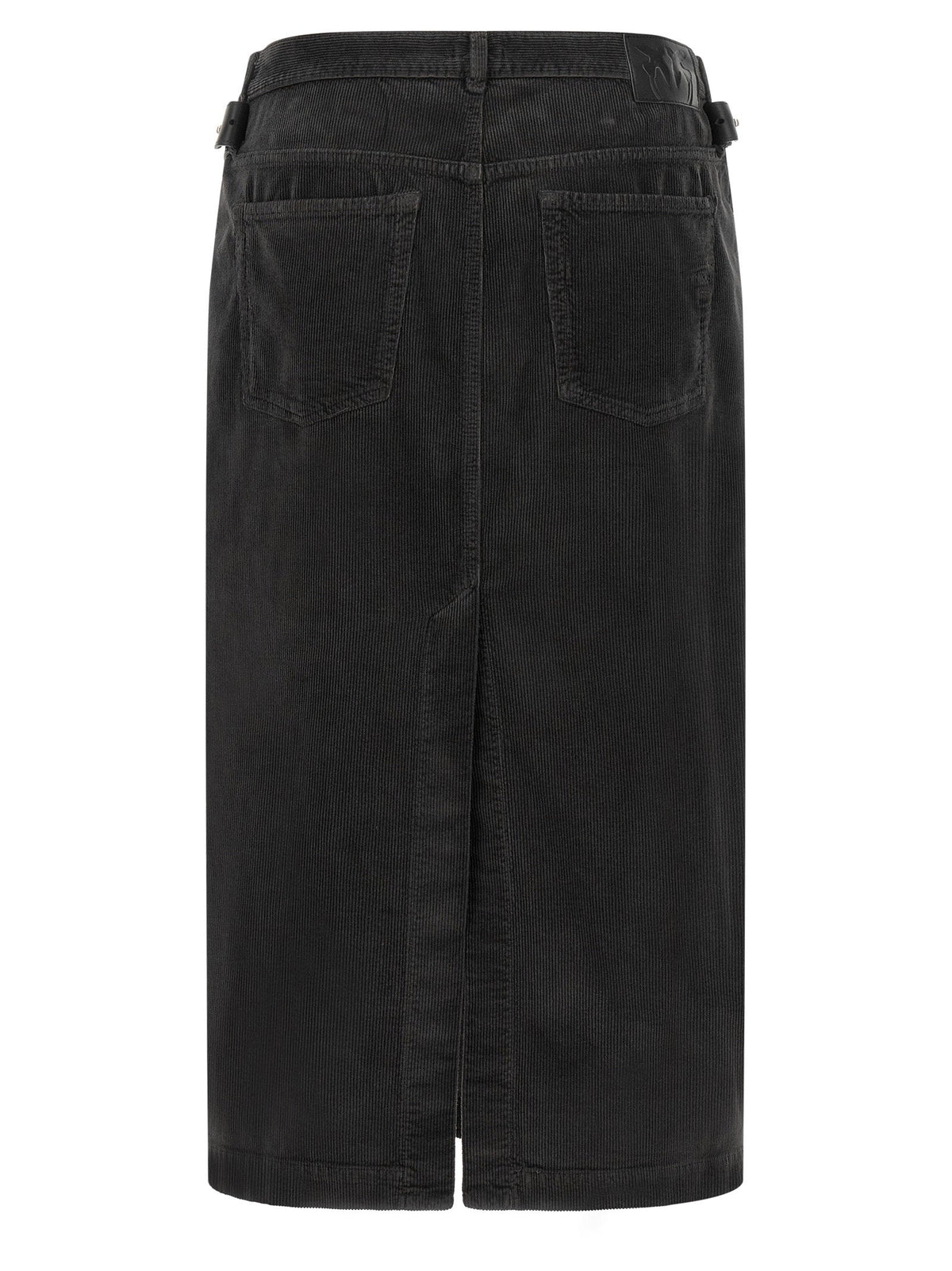 Pinko Corduroy Midi Skirt — Black