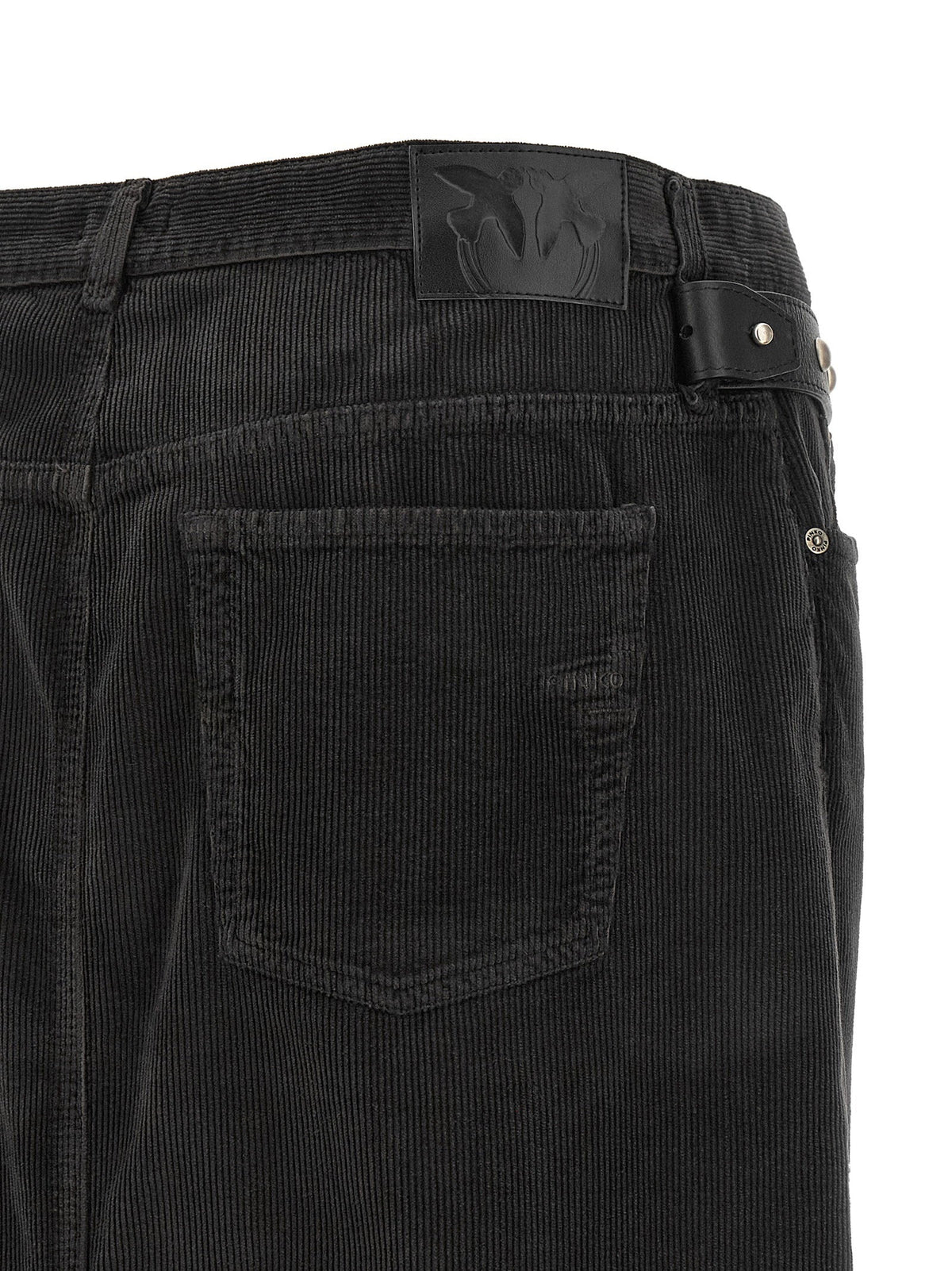 Pinko Corduroy Midi Skirt — Black