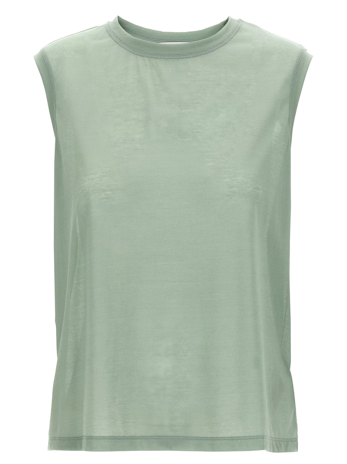 Victoria Beckham Logo-Embroidered Crêpe Cotton Tank Top — Sage