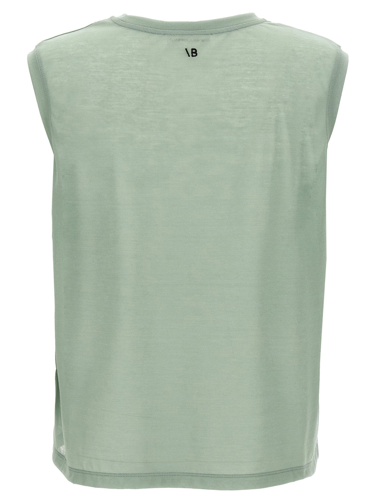 Victoria Beckham Logo-Embroidered Crêpe Cotton Tank Top — Sage
