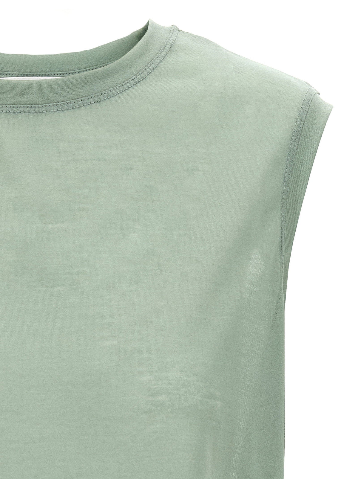 Victoria Beckham Logo-Embroidered Crêpe Cotton Tank Top — Sage
