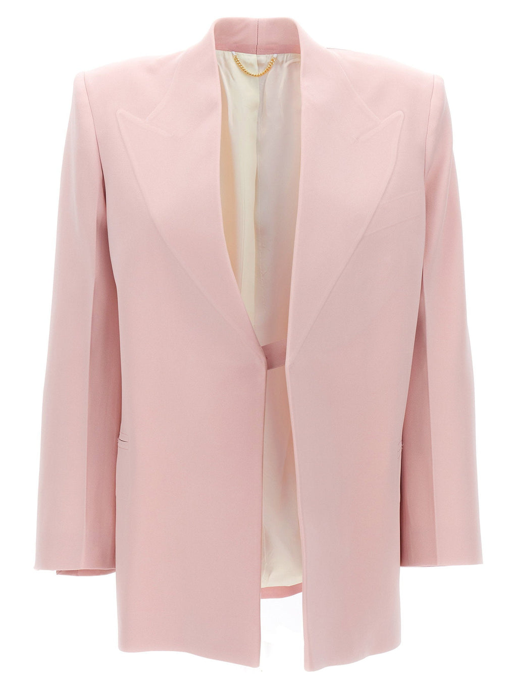 Victoria Beckham Single-Breasted Viscose Blend Blazer — Pink