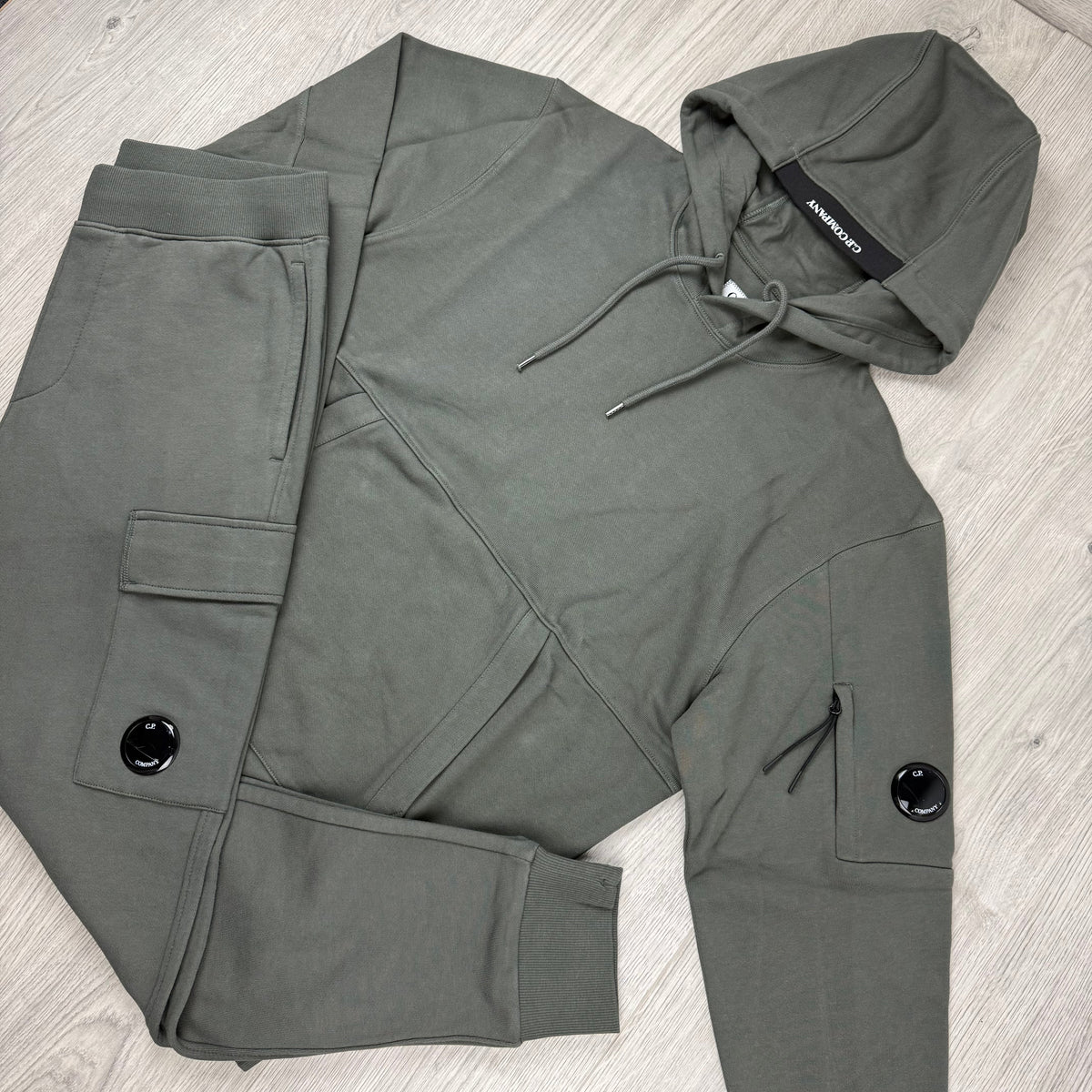 CP Company Raised Fleece Tracksuit - Gunmetal