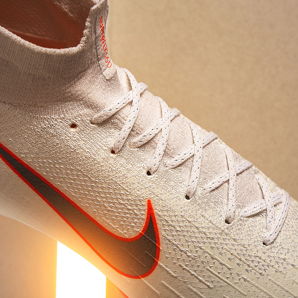 Nike Mercurial Superfly VI Elite FG - White/Metallic Cool Grey/Total Orange