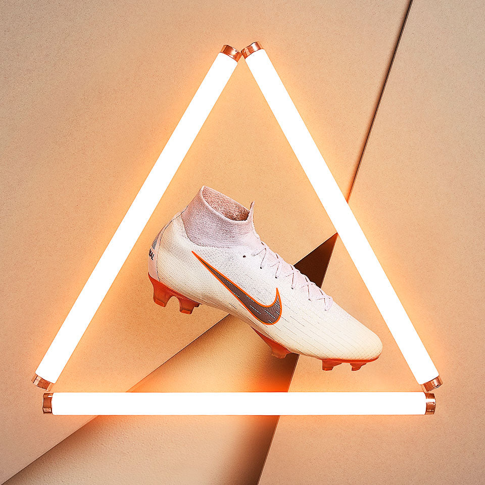Nike Mercurial Superfly VI Elite FG - White/Metallic Cool Grey/Total Orange