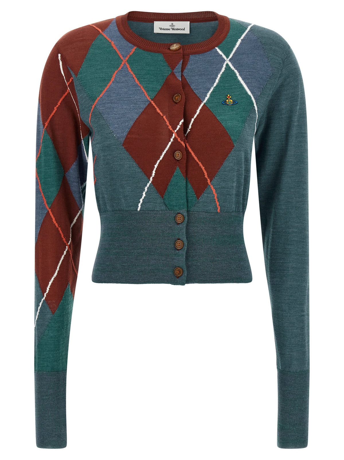 Vivienne Westwood Argyle Cropped Cardigan — Teal