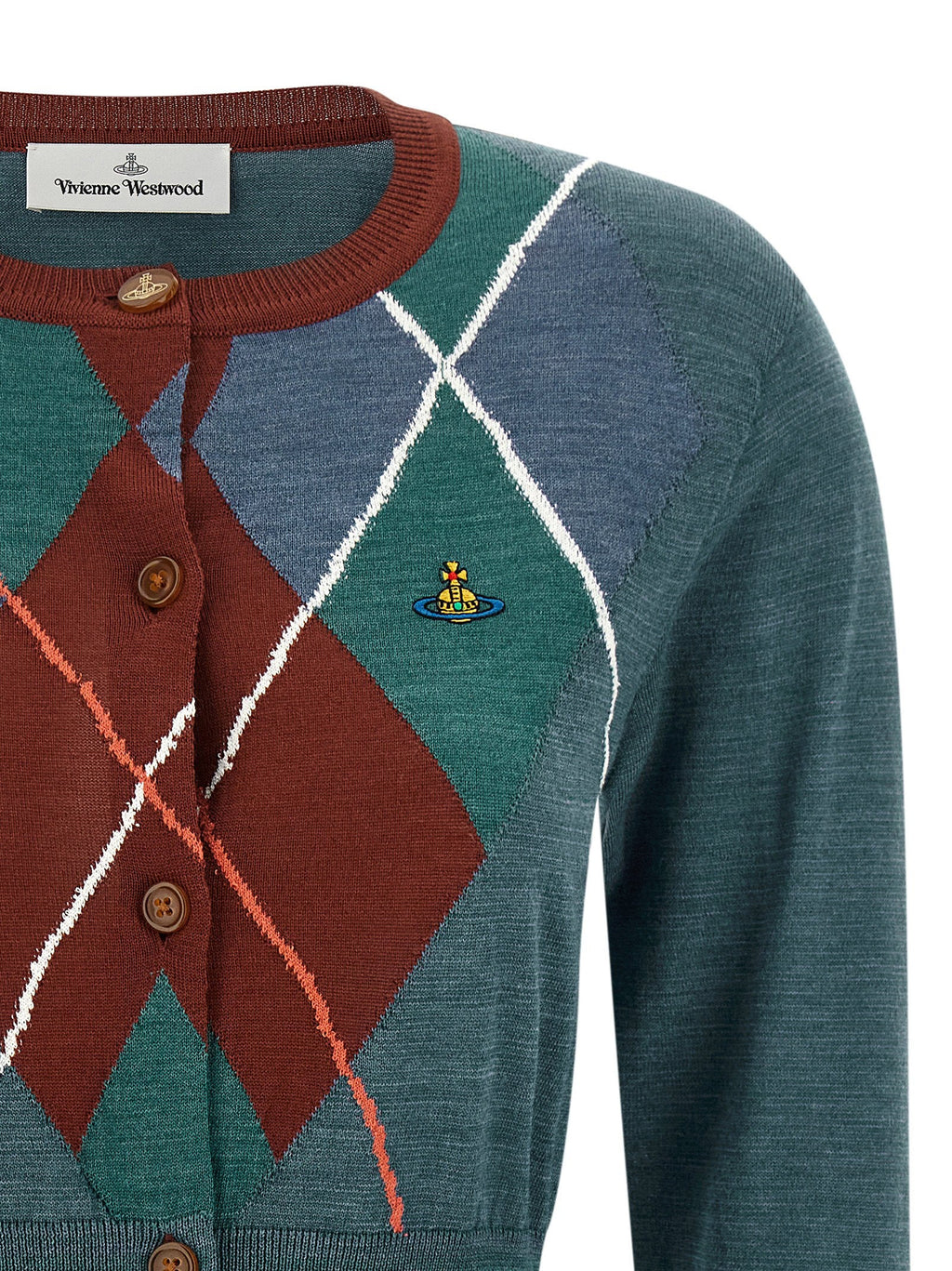 Vivienne Westwood Argyle Cropped Cardigan — Teal
