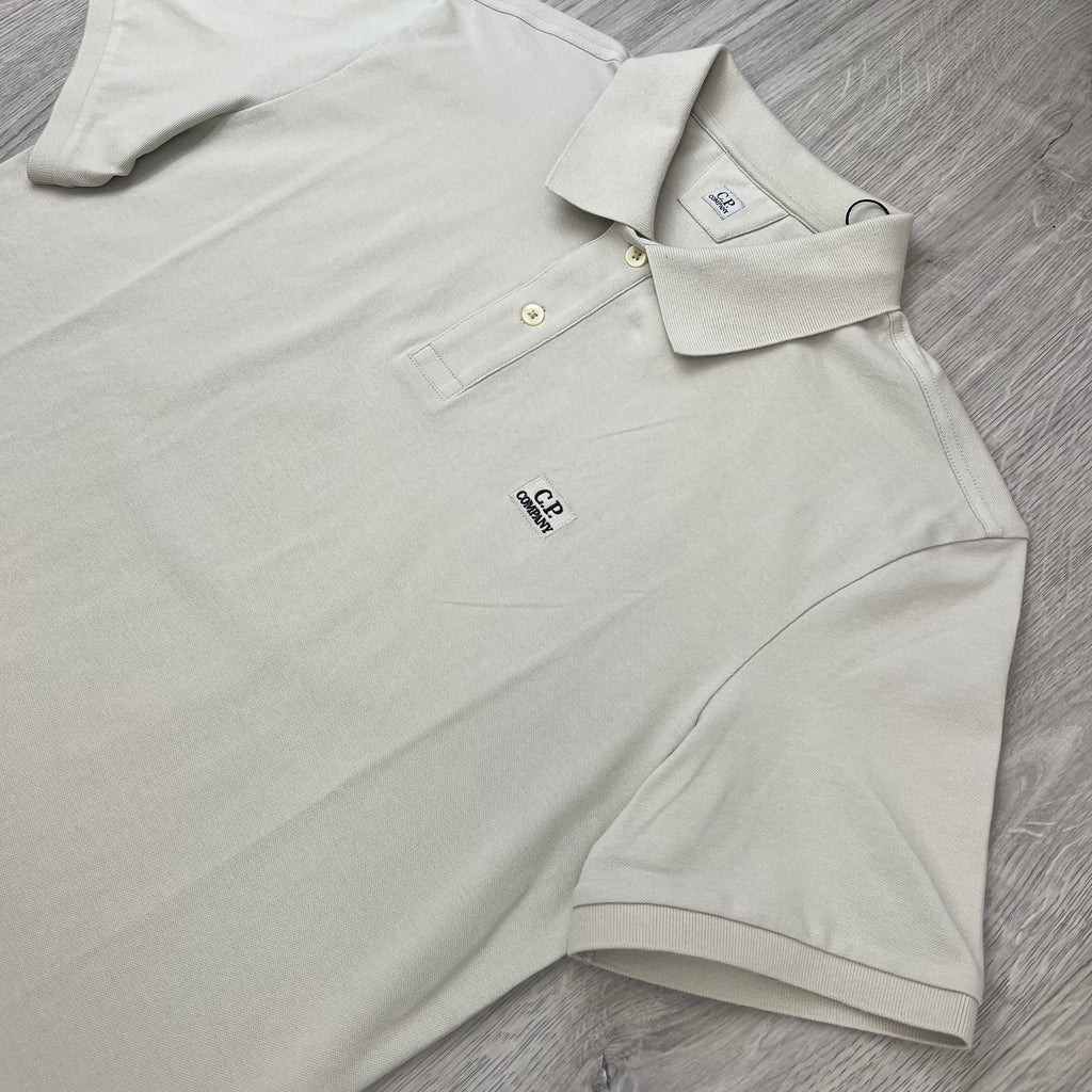 CP Company Piquet Polo Shirt - Silver Birch