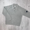CP Company Chenille Knit Polo - Flint Grey