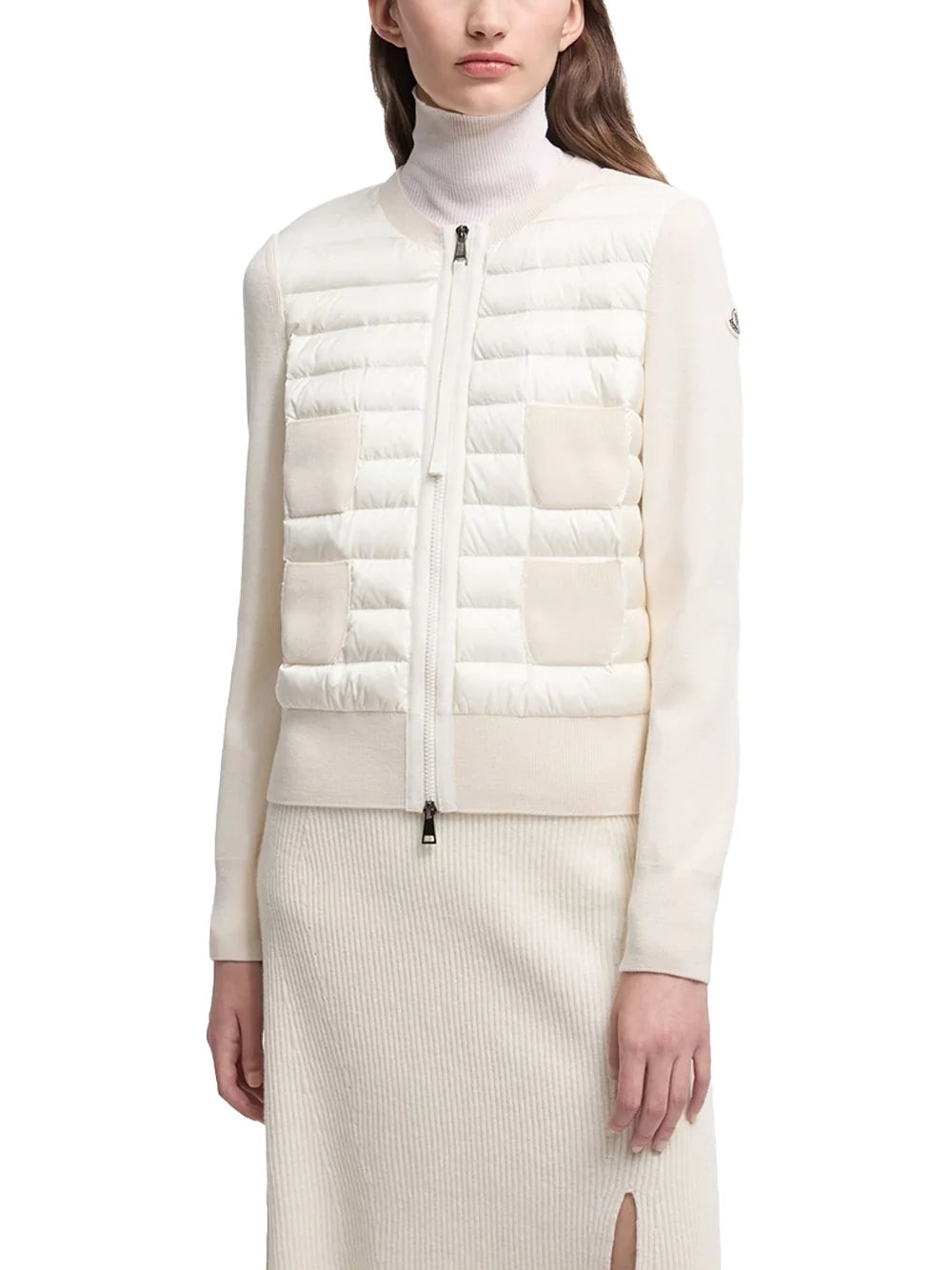 Moncler Padded Hybrid Cardigan — White