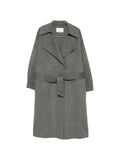 032C Wool Blend Notched-Lapel Coat — Grey