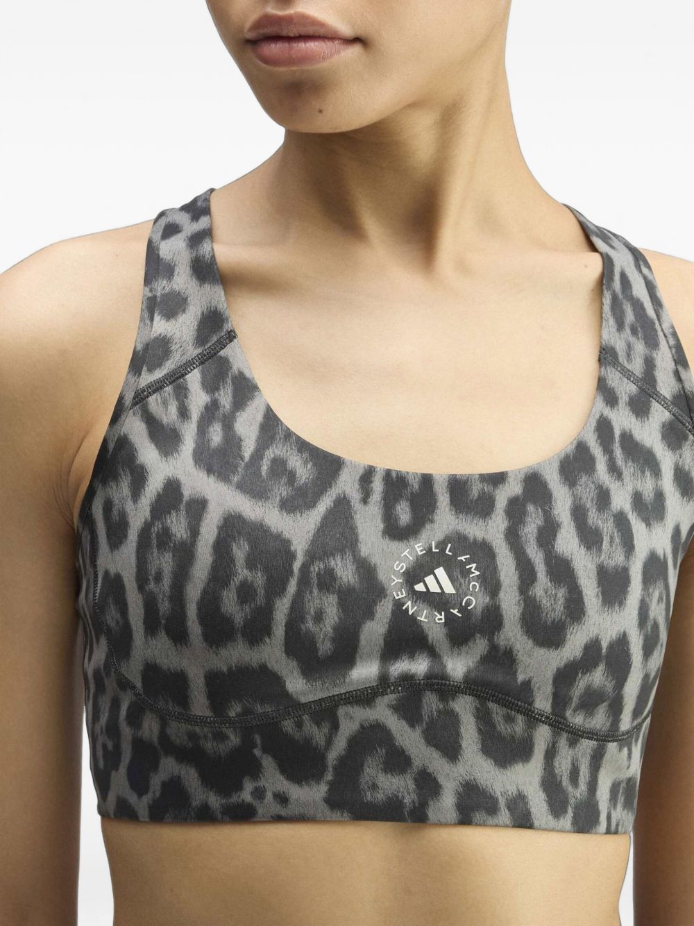 Adidas By Stella McCartney Leopard Print Tank Top — Grey