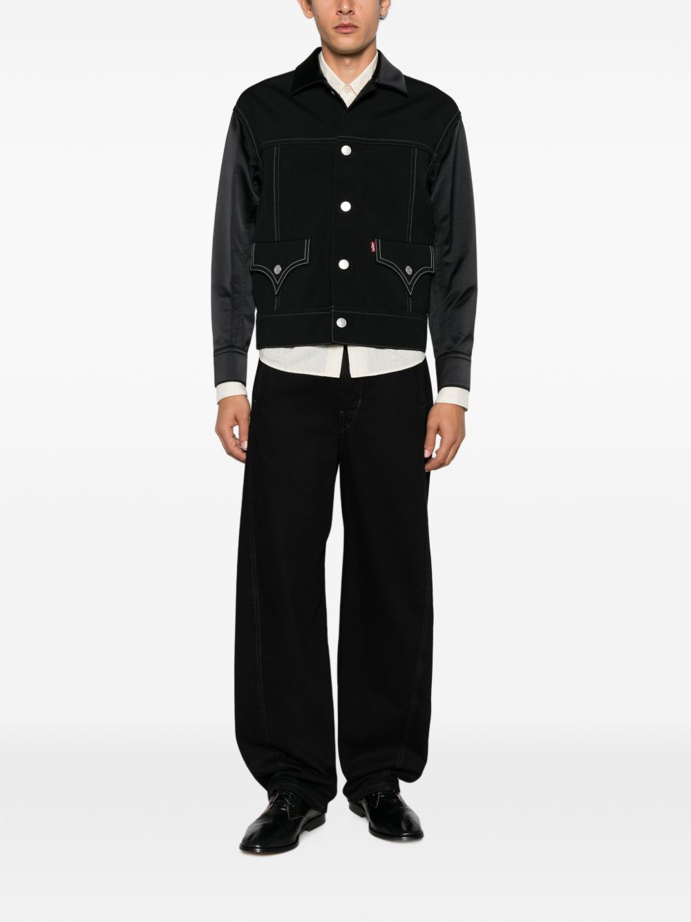 Junya Watanabe Wool Contrast Stitching Jacket — Black
