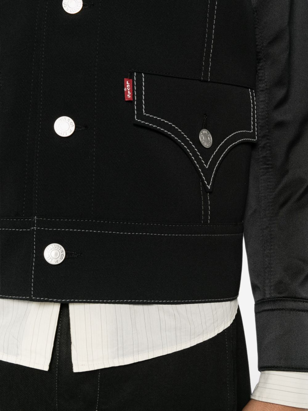 Junya Watanabe Wool Contrast Stitching Jacket — Black