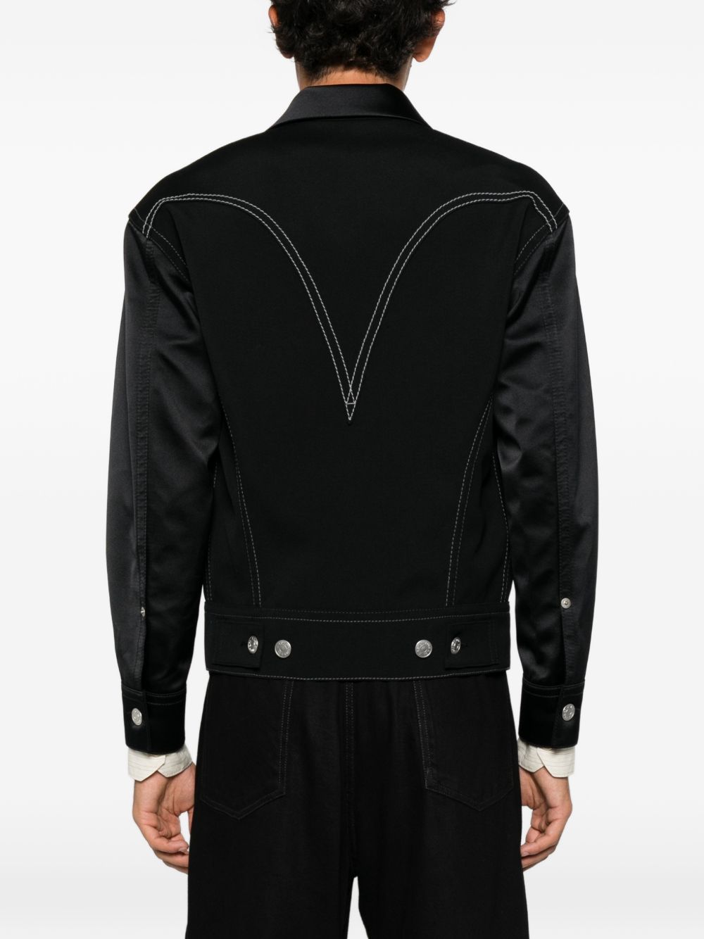 Junya Watanabe Wool Contrast Stitching Jacket — Black