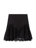 Stella McCartney Lace-Trimmed Flared Skirt — Black