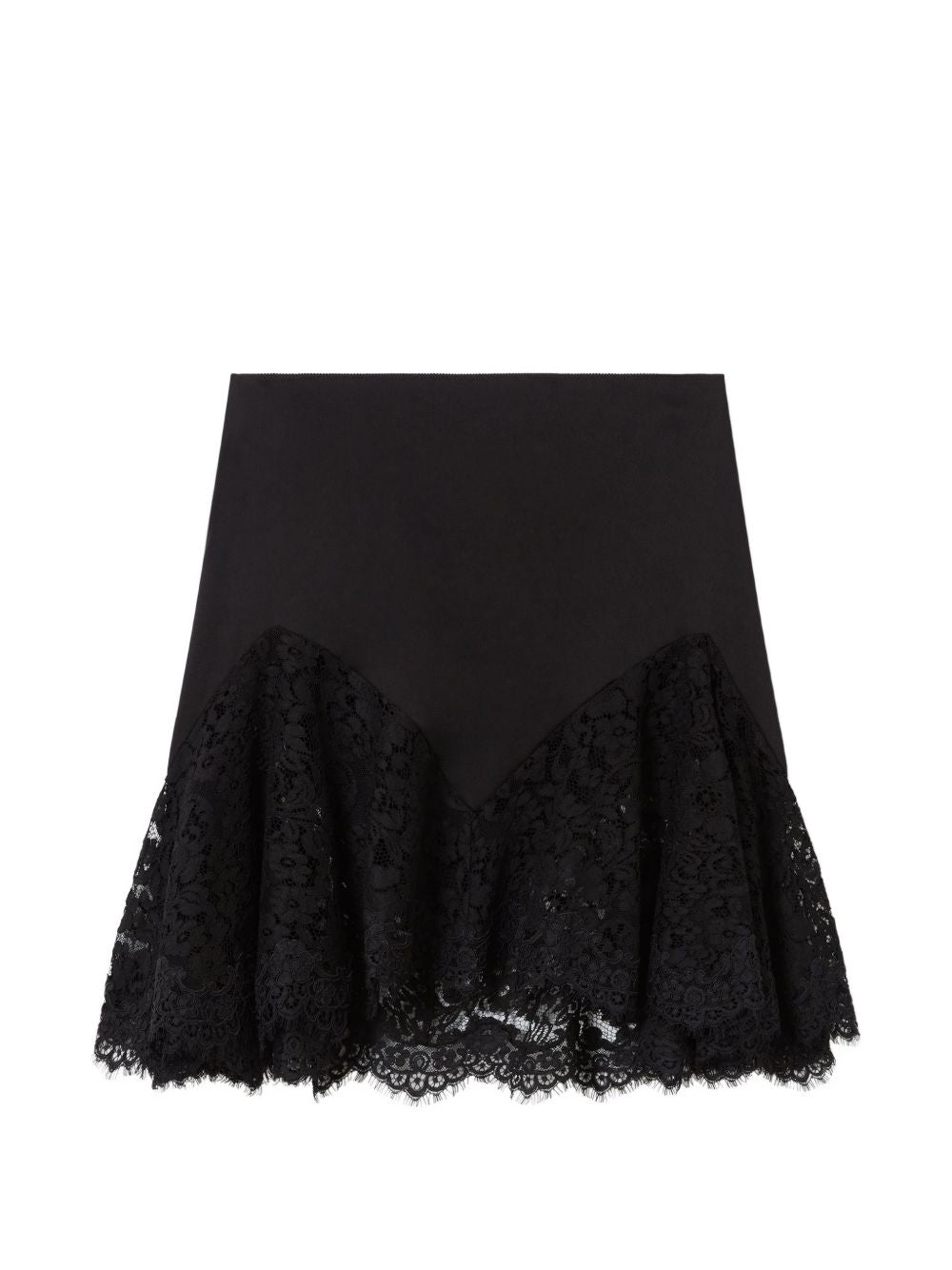 Stella McCartney Lace-Trimmed Flared Skirt — Black