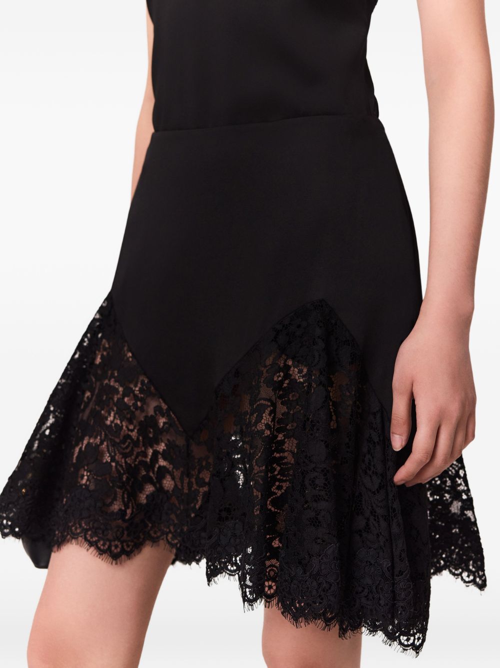 Stella McCartney Lace-Trimmed Flared Skirt — Black