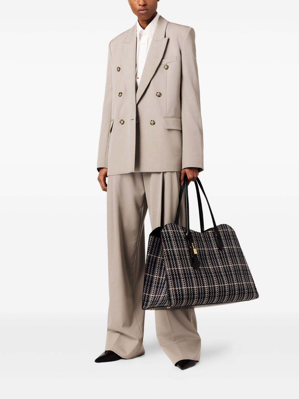 Stella McCartney Wool Double-Breasted Blazer — Beige