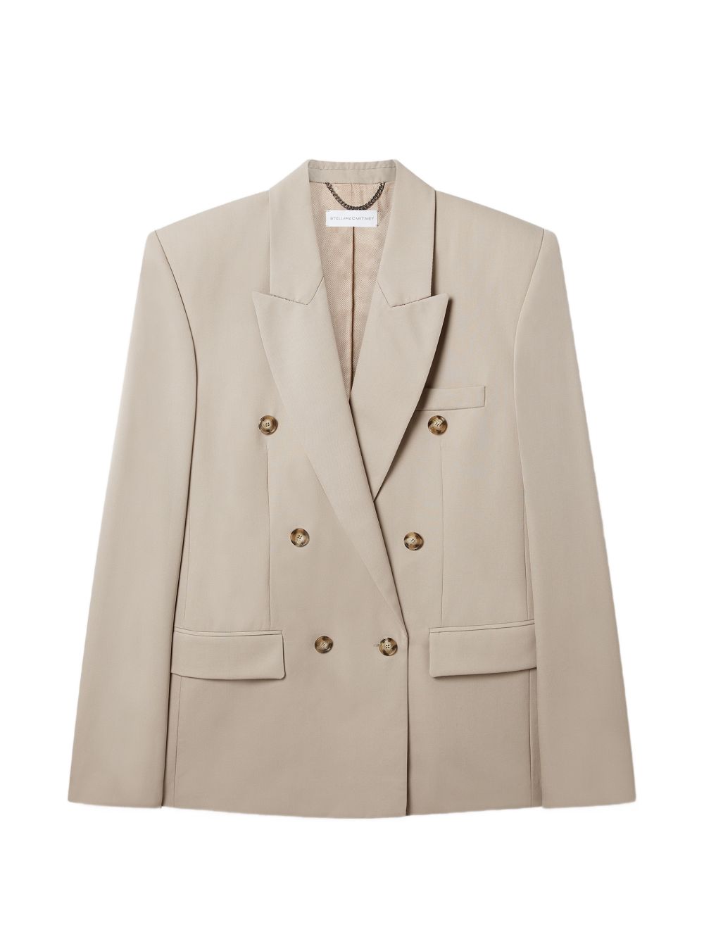 Stella McCartney Wool Double-Breasted Blazer — Beige