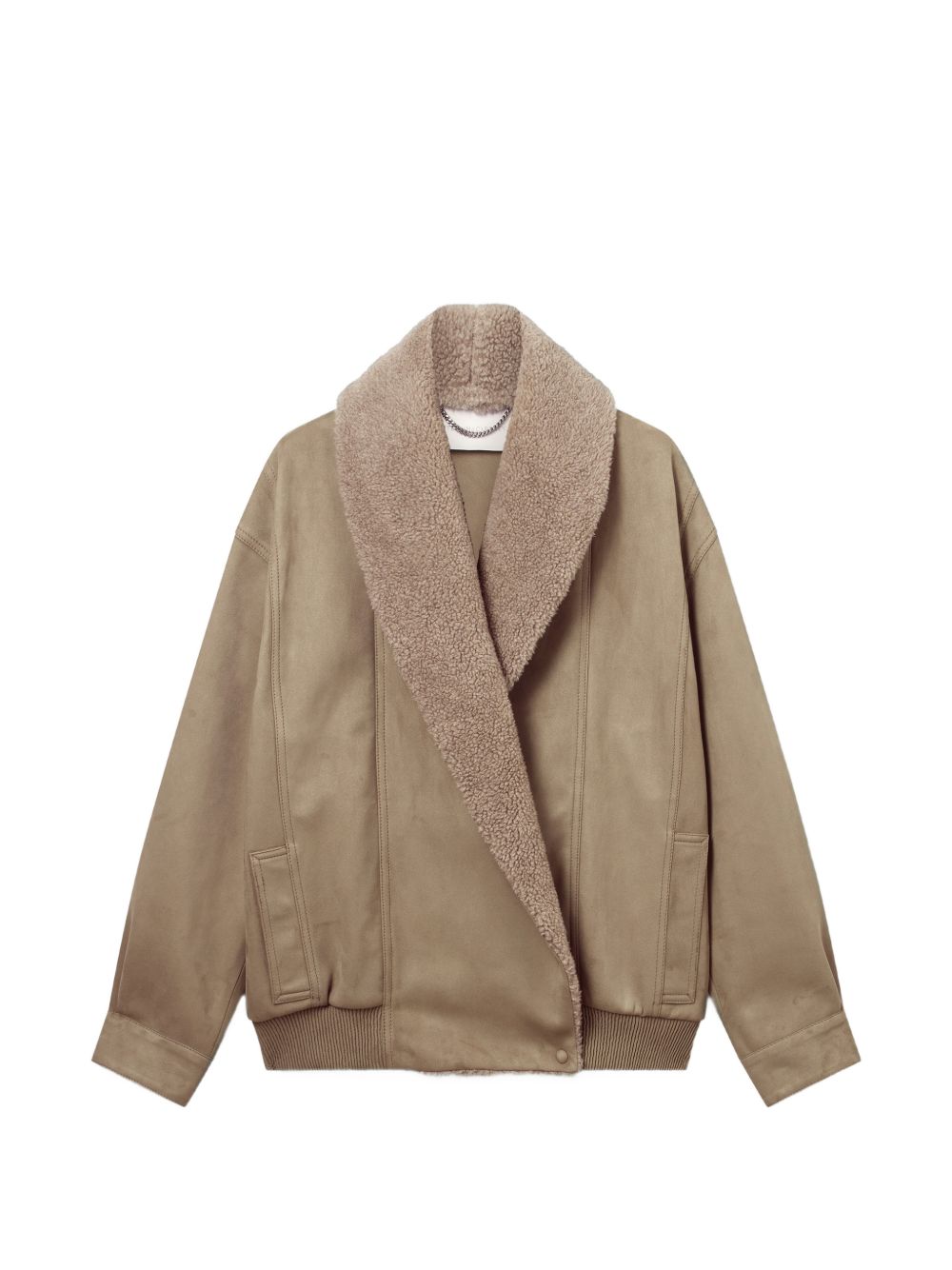 Stella McCartney Faux-Shearling Collar Jacket — Beige