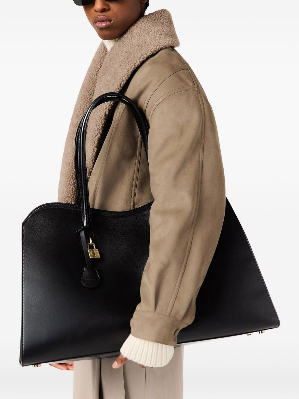 Stella McCartney Faux-Shearling Collar Jacket — Beige