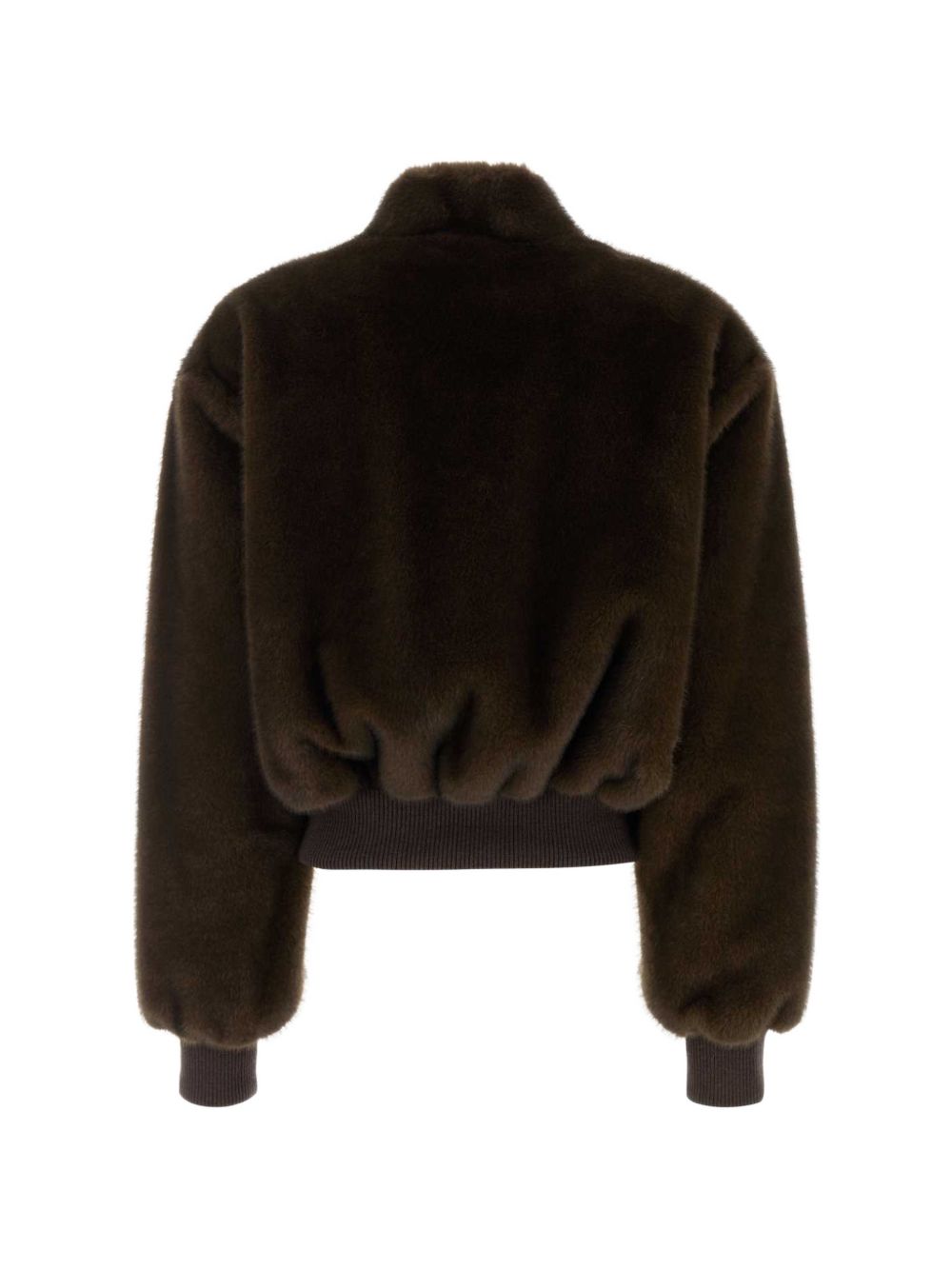 Stella McCartney Mink-Inspired Faux-Fur Bomber Jacket — Brown