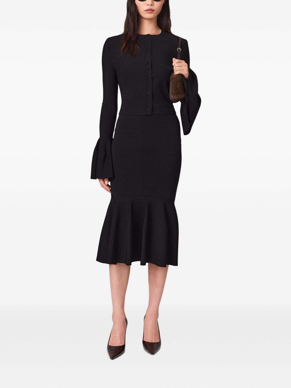 Stella McCartney Viscose Knit Flared Skirt — Black