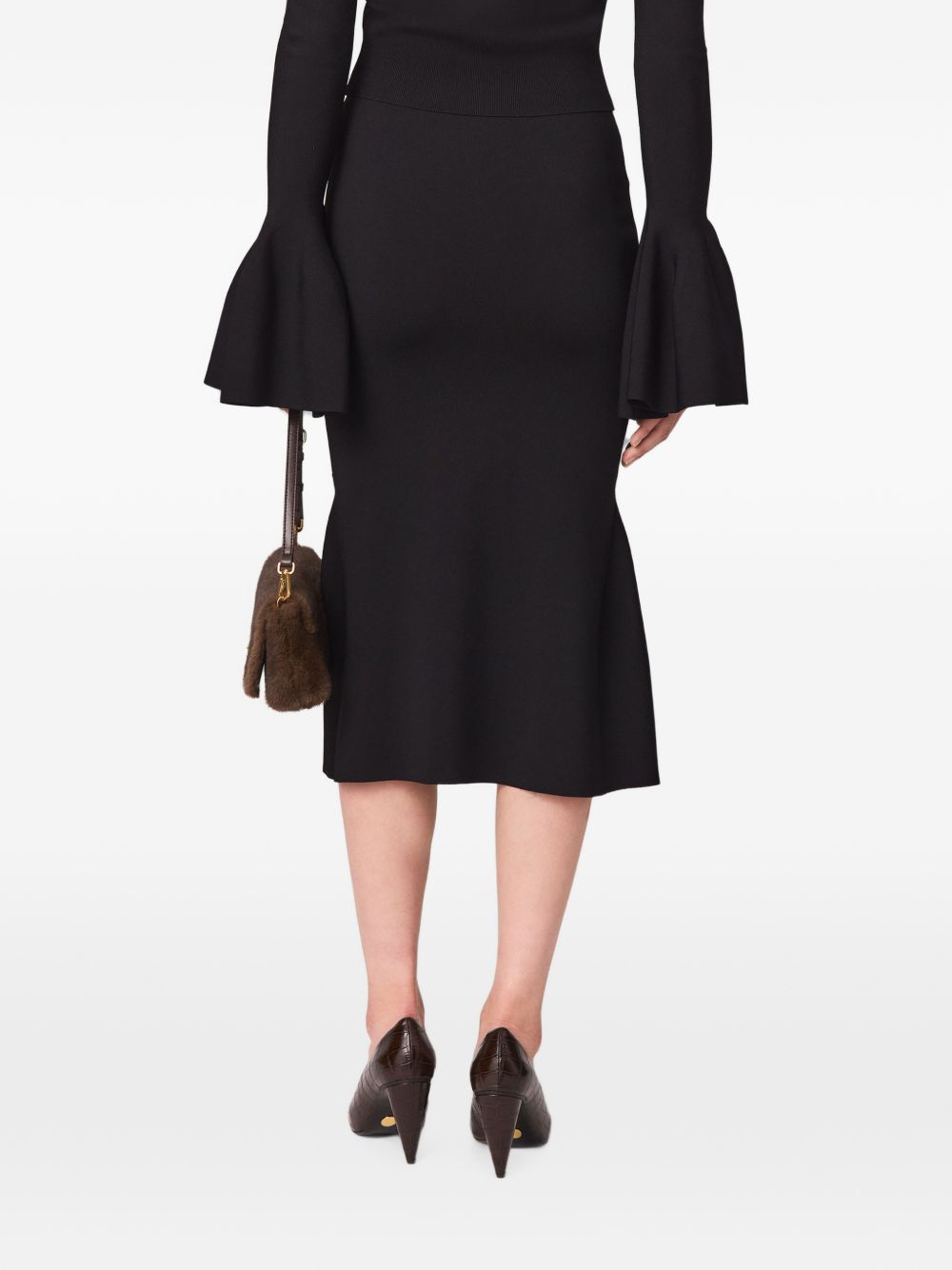 Stella McCartney Viscose Knit Flared Skirt — Black