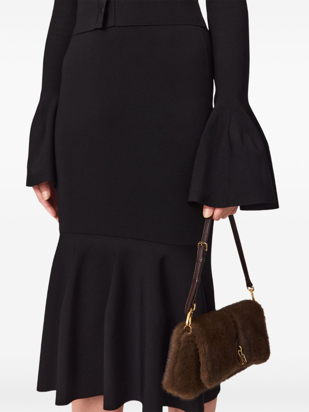 Stella McCartney Viscose Knit Flared Skirt — Black