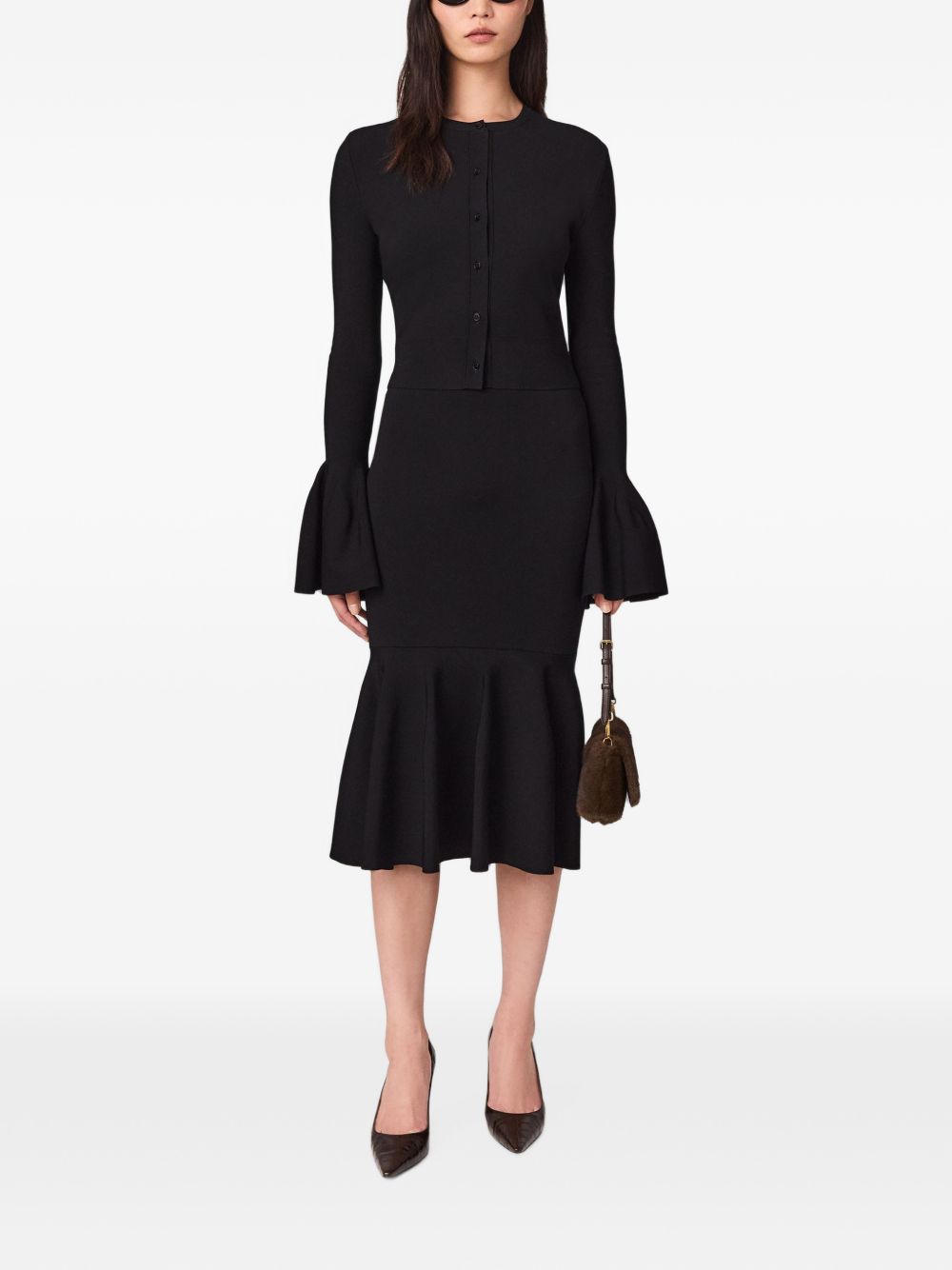 Stella McCartney Bell Sleeve Knit Cardigan — Black