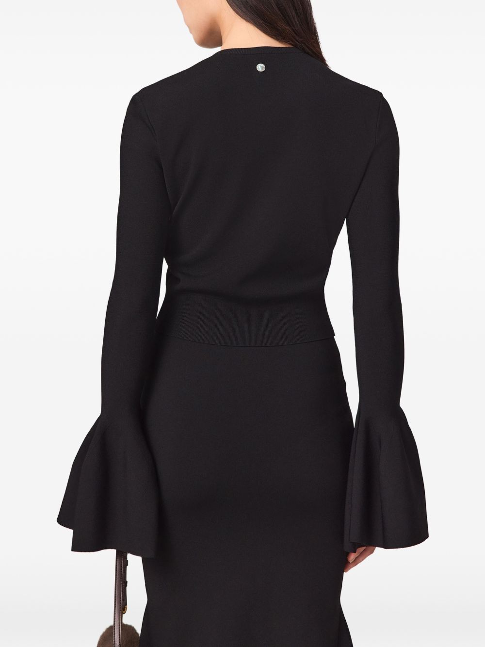 Stella McCartney Bell Sleeve Knit Cardigan — Black