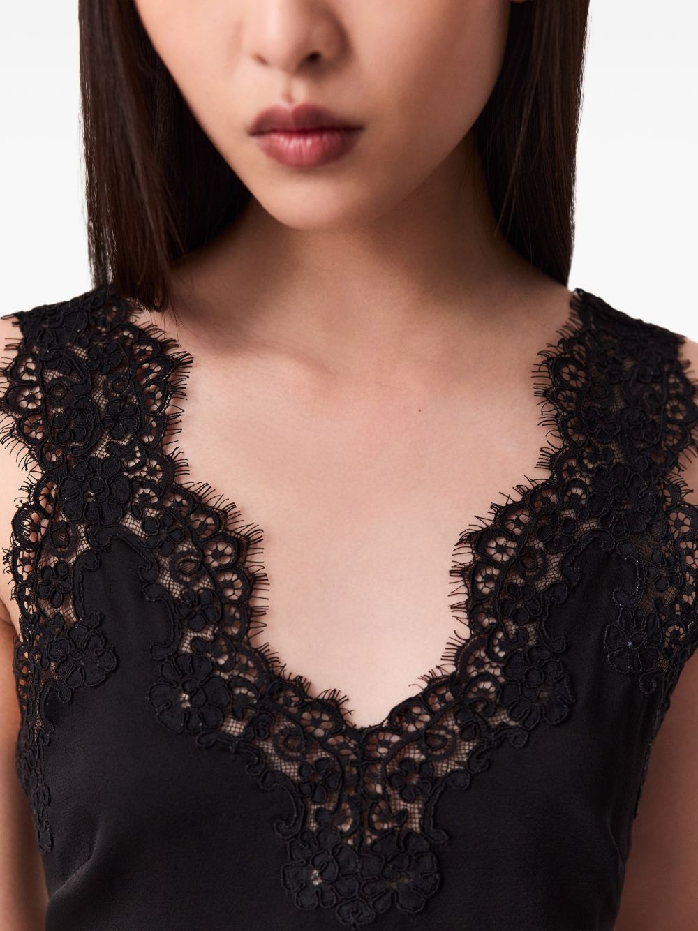 Stella McCartney Lace-Trimmed Tank Top — Black