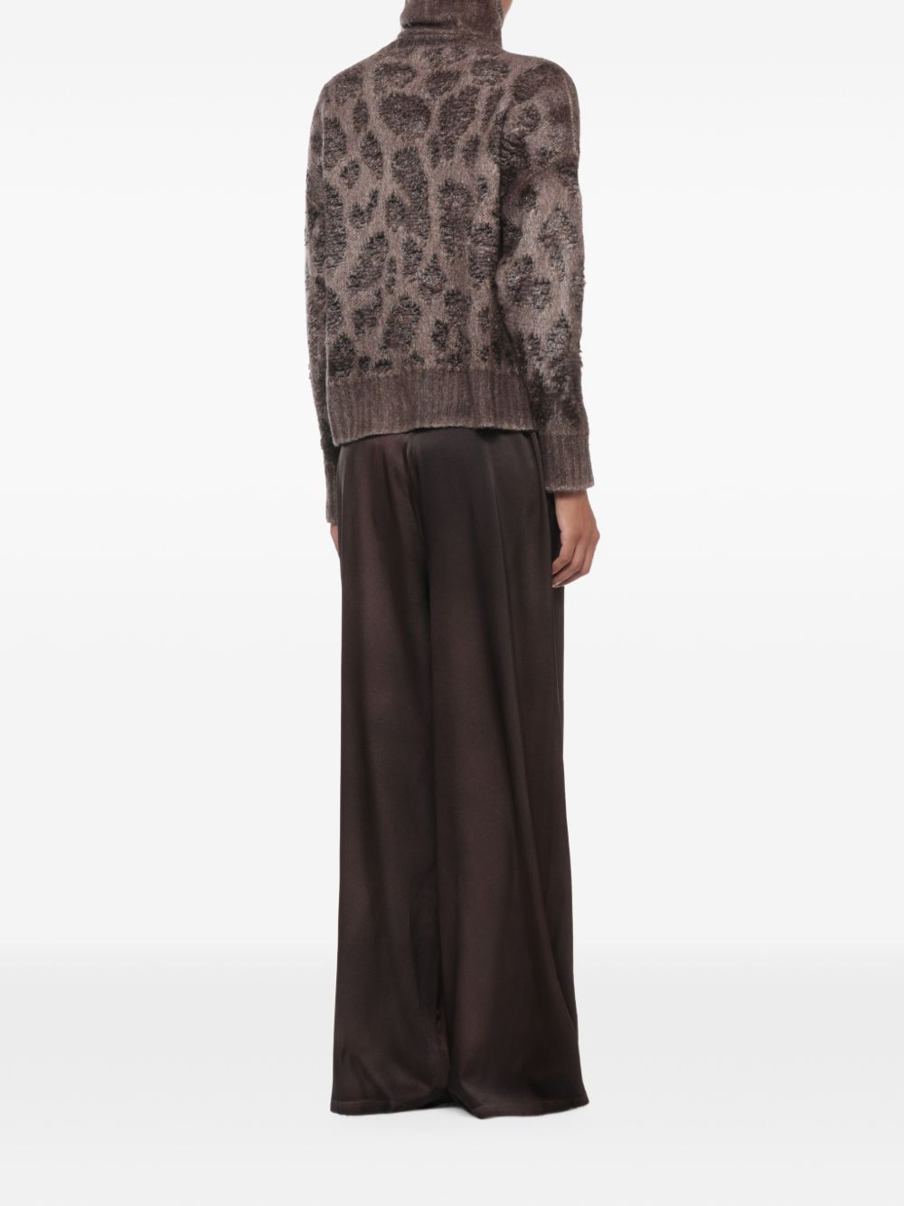 Avant Toi Cashmere Jacquard Turtleneck Sweater — Taupe