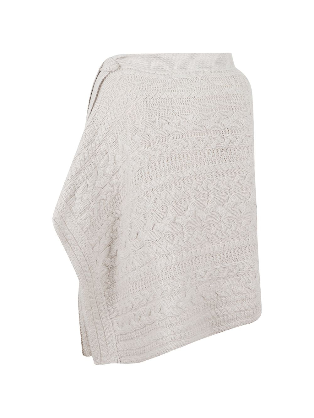 Ermanno Scervino Cable-Knit Cape — Cream