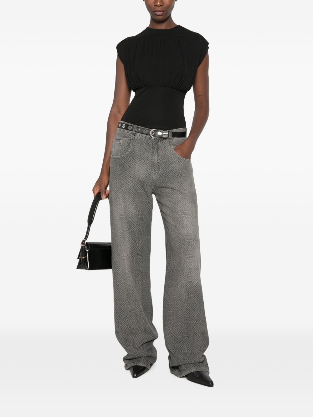 Ermanno Scervino Textured Baggy Jeans — Gray