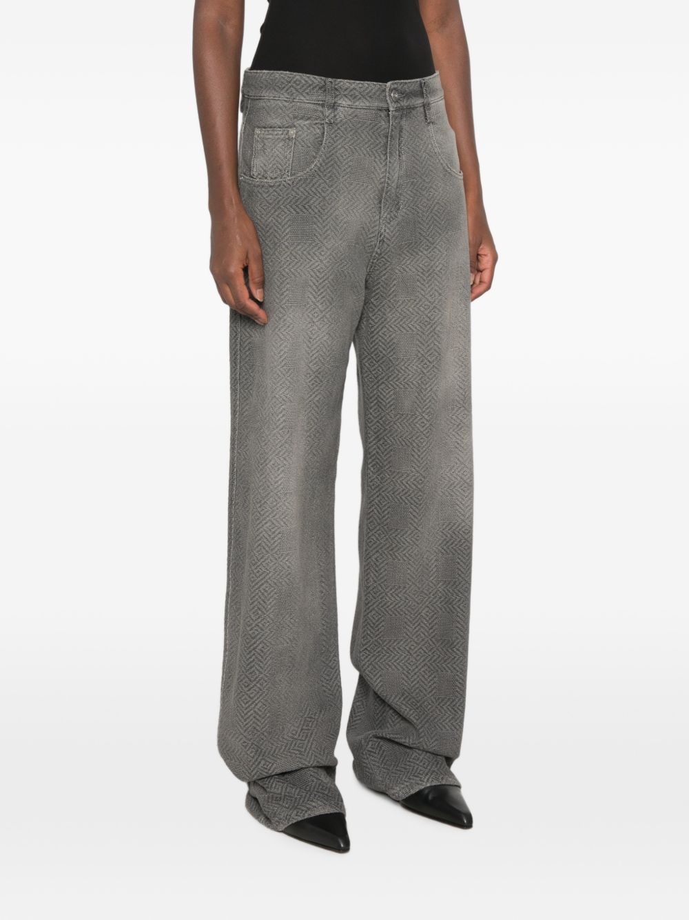 Ermanno Scervino Textured Baggy Jeans — Gray
