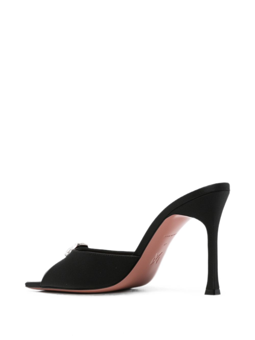 Amina Muaddi Suede High Heel Mule — Black