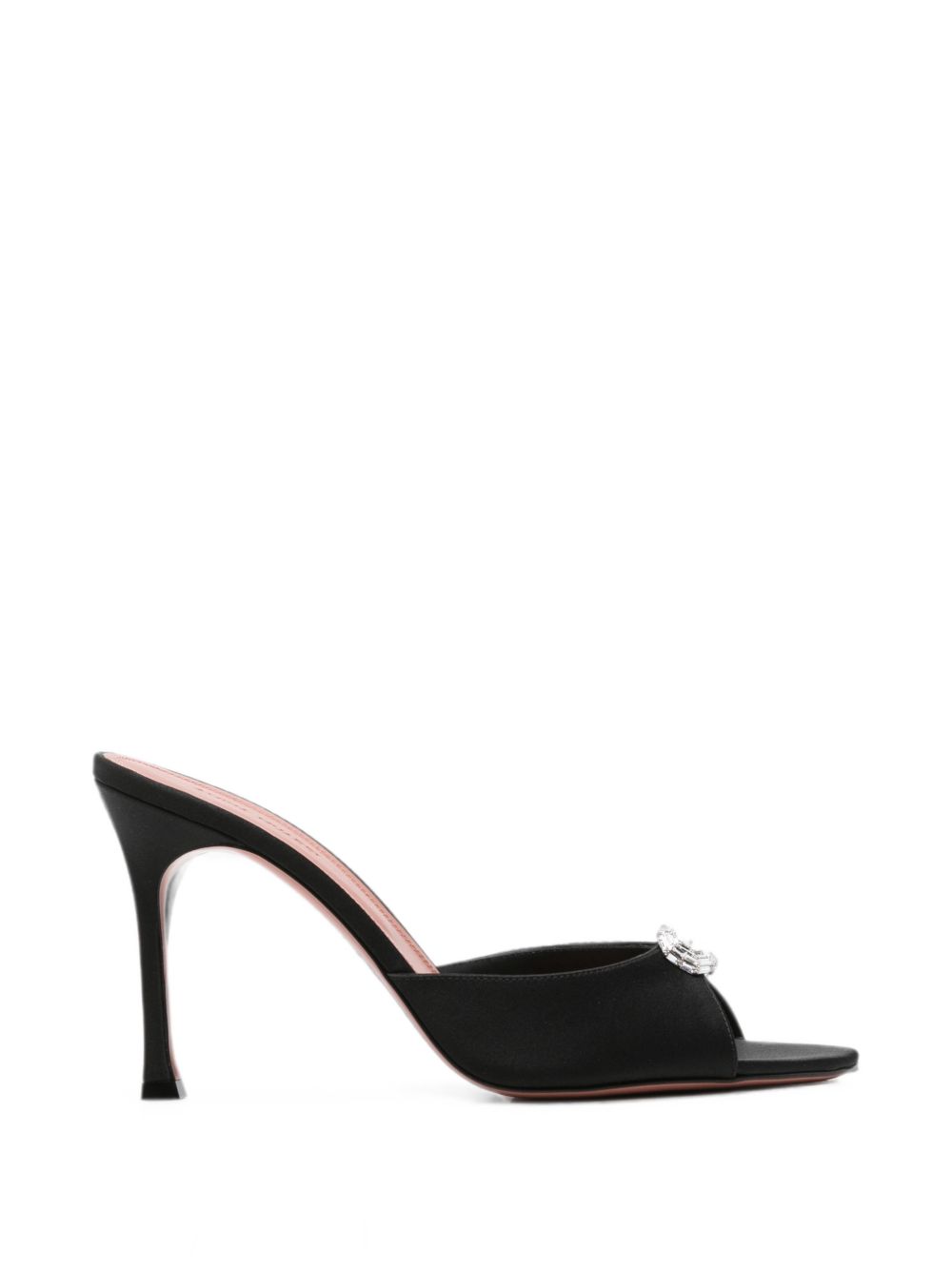 Amina Muaddi Suede High Heel Mule — Black
