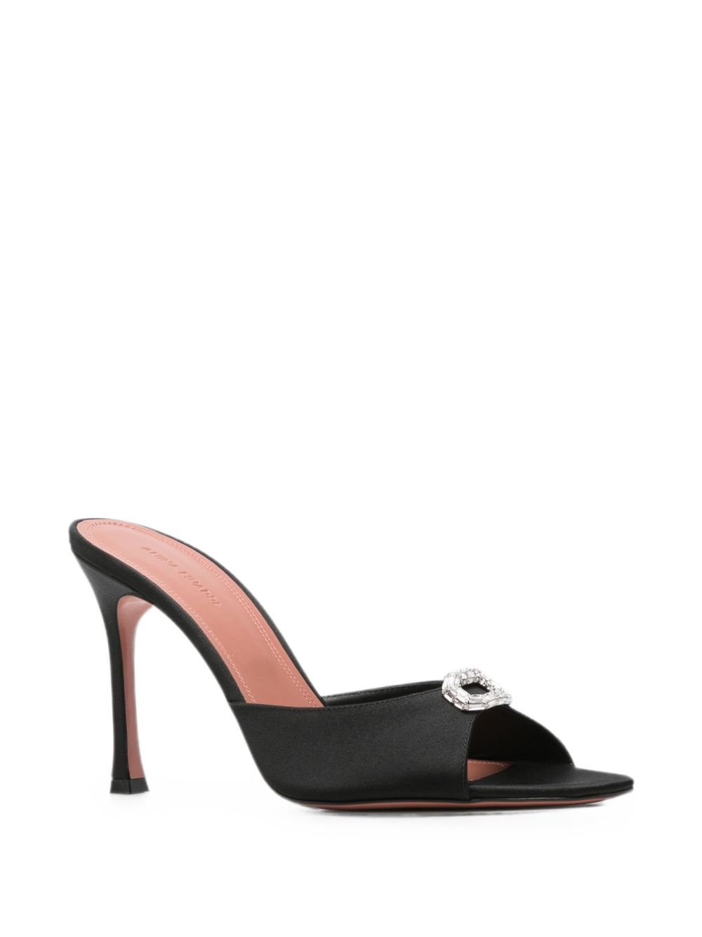 Amina Muaddi Suede High Heel Mule — Black