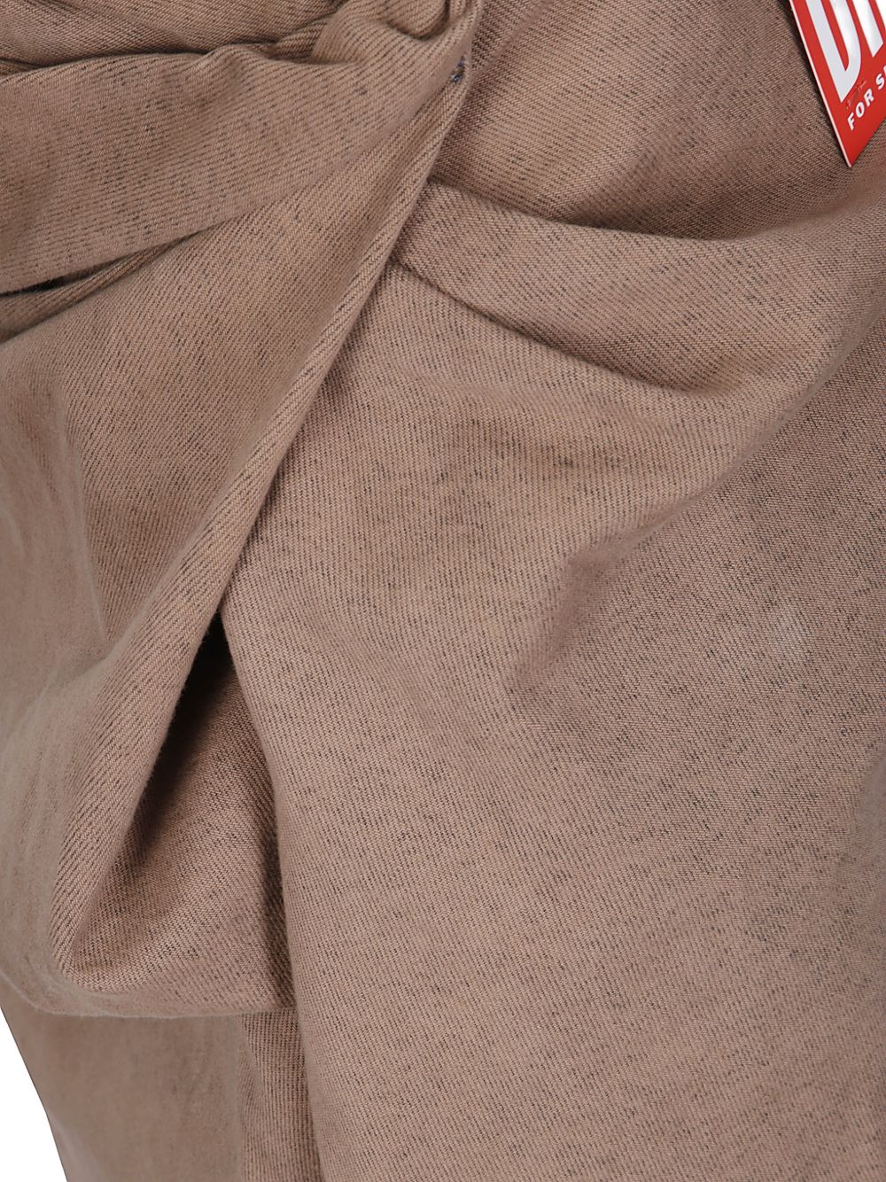 Diesel Draped Cotton Marl Skirt — Brown